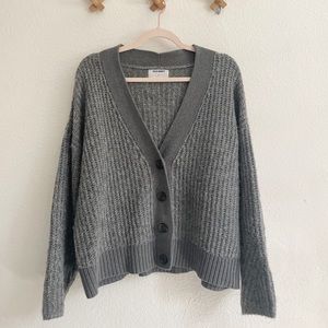 Slouchy Old Navy Grey Cardigan Wool Sweater